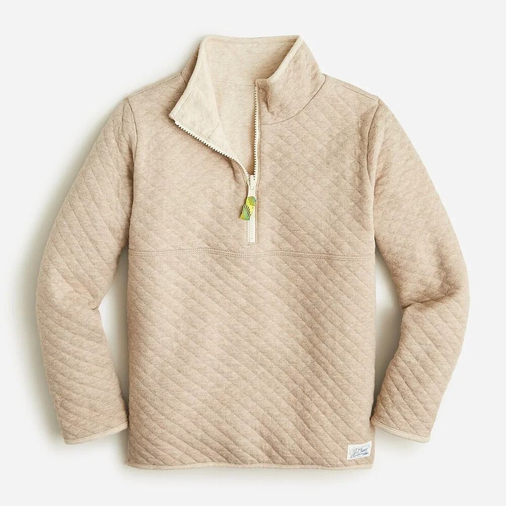 NWT Crewcuts Kids' quilted jersey reversible half-zip sweatshirt